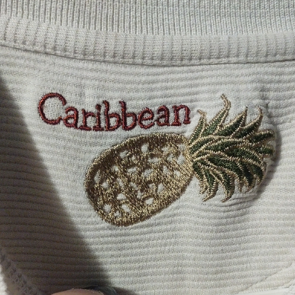Caribbean Embroidered Pineapple Pullover Shirt